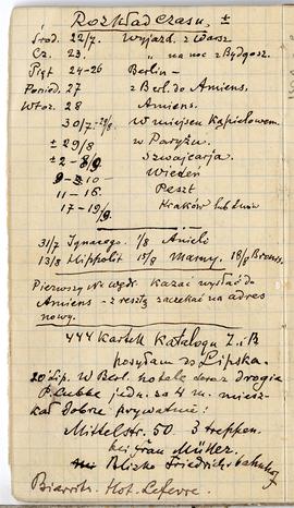 Notes nr 50 z wpisami odręcznymi  Erazma Majewskiego z okresu 19.07.1896 r.-05.10.1896 r.  strona.