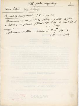 Odręczne notatki Józefa Żurowskiego na temat analogii do zabytków z Jakuszowic Małych  sporządzon...