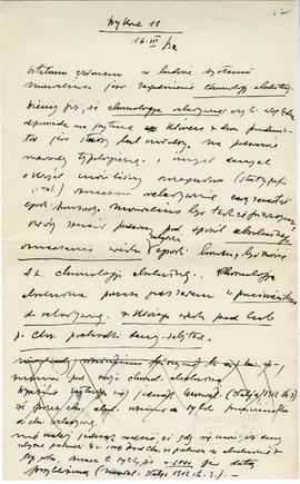 Rękopis jedenastu wykładów Józefa Żurowskiego pt. "Epoka bronzu ze szczególnem uwzględn. pod...