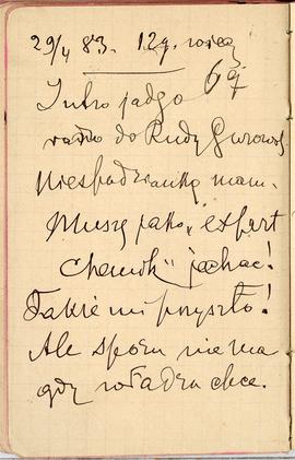 Notes nr 15 z wpisami odręcznymi Erazma Majewskiego z okresu 30.12.1882 r.- 08.08.1883 r.  strona.