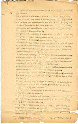 Projekt burmistrza Zawadzkiego z dn. 25.08.1918 r. regulaminu Muzeum Narodowego w Warszawie  stro...