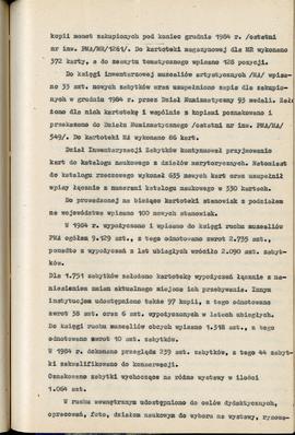 Państwowe Muzeum Archeologiczne w Warszawie. Sprawozdanie z działalności w roku 1984. Mszynopis. ...