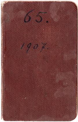 Notatnik nr 65 z odręcznymi notatkami Erazma Majewskiego z okresu od 19.03.1907 r. do 15.11.1907 ...