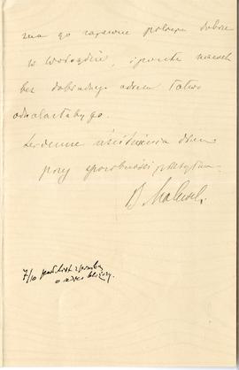 List od B. Malewskiego do Erazma Majewskiego (rękopis)  strona 2