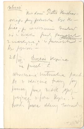 Fragment dziennika Józefa Żurowskiego pt. "Bieżące wiadomości o wykopaliskach" z odręcz...