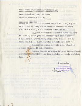 Maszynopis pisma Wydawnictwa Zakładu Narodowego im. Ossolińskich we Lwowie do Józefa Żurowskiego ...