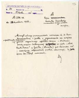 Rękopis  brudnopis. Pismo konserwatora Michała Drewko z dnia 22 kwietnia 1926 r. do Ludwika Sawic...