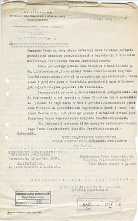 Maszynopis. Pismo nr IVN/7497/26/26 z dnia 10 grudnia 1926 r. Ministerstwa Wyznań Religijnych i O...