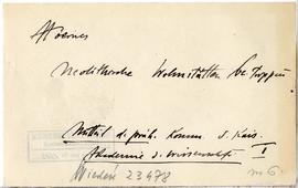 Fiszka z odręcznymi notatkami bibliograficznymi Józefa Żurowskiego  strona 1: "Hoernes  Neol...