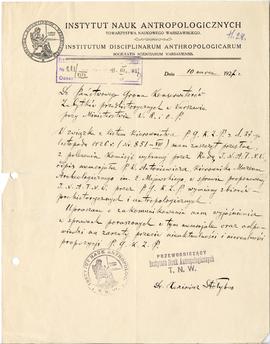 Pismo (odręczne) do P.G.K.Z.P. z dnia 10.03.1927 r., strona: "W związku z listem Kierownictw...