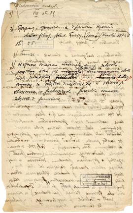 Fragment rękopisu artykułu Józefa Żurowskiego pt. "Wykopaliska z cmentarzysk ciałopalnych Kw...