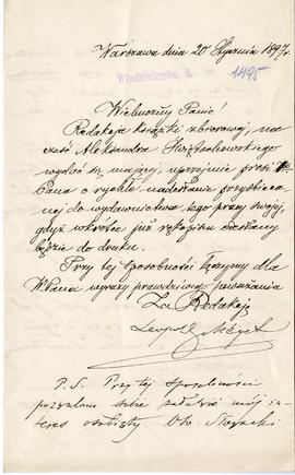 Rachunek dla Erazma Majewskiego wystawiony przez H. Messikonnera (druk  rękopis)  strona 1