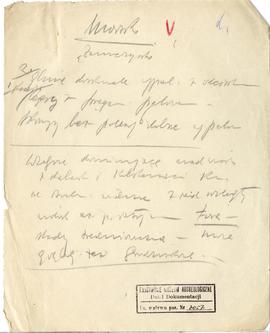 Rękopis notatek Józefa Żurowskiego pt. "Materjały do Sprawozdań" z 1924 r.  strona 20: ...
