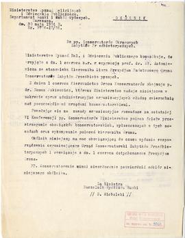 Maszynopis. Odpis pisma nr 3724-IV/24 z dnia 30 maja 1924 r. Ministerstwa Wyznań Religijnych i Oś...