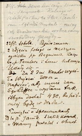 Notes nr 47 z wpisami odręcznymi  Erazma Majewskiego z okresu 19.06.1895 r.-07.08.1895 r.  strona.