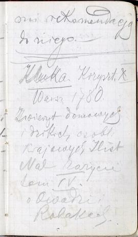 Notes nr 12 z okresu 07.1881 r .- 01.02.1882 r. Notatki odręczne Erazma Majewskiego   dot. spraw ...