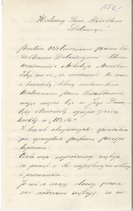 List od Antoniego Brydzińskiego do Erazma Majewskiego (rękopis)  strona 1