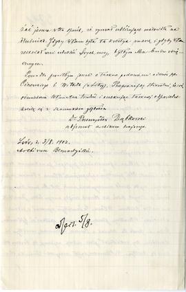 List od Przemysława Dąbkowskiego do Erazma Majewskiego (rękopis)  strona 2