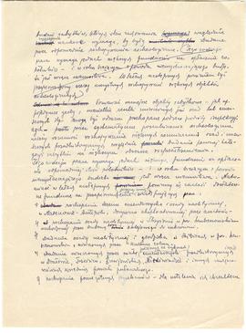 Rękopis. Brudnopis Michała Drewko z dnia 7 lipca 1924 r.: „Plan działalności Urzędu Konserwatorsk...