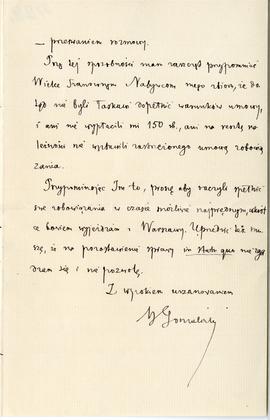 List od Wiktora Gomulickiego do Erazma Majewskiego (rękopis)  strona 3