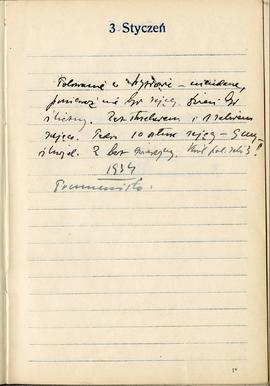 Dziennik (kalendarz) Józefa Żurowskiego z odręcznymi notatkami osobistymi z lat 1931-1935  strona...