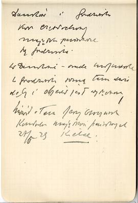 Notes Józefa Żurowskiego z odręcznymi notatkami na temat bieżących znalezisk archeologicznych  st...