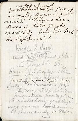 Notes nr 9 z okresu 30.06.1878 r .- 14.03.1879 r.  Notatki odręczne Erazma Majewskiego   dot. wiz...