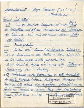 Odręczne wypisy Józefa Żurowskiego w języku niemieckim z Johannes Hoops  Reallexikon der germanis...