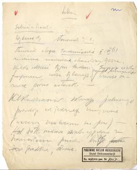 Rękopis notatek Józefa Żurowskiego pt. "Materjały do Sprawozdań" z 1924 r.  strona 3: &...