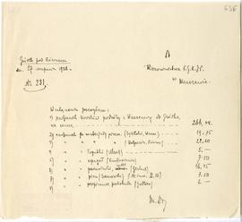 Rękopis. Pismo konserwatora Michała Drewko z dnia 27 sierpnia 1926 r. do Kierownictwa Państwowego...