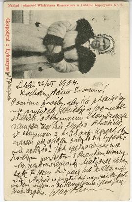 Kartka pocztowa od Hieronima Rafała Łopacińskiego do Erazma Majewskiego (druk  rękopis  fotografi...