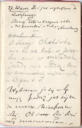 Notes nr 26 z wpisami odręcznymi  Erazma Majewskiego z okresu od 21.07.1886 r. - 05.12.1886 r. st...