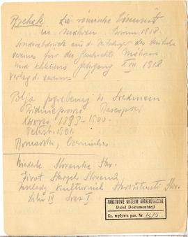 Odręczne notatki Józefa Żurowskiego z wykazem literatury  strona 2: Rzehak  Die roemische Eisenze...