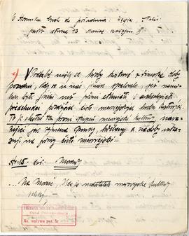 Brulion Józefa Żurowskiego zawierający zbiór luźnych kartek z notatkami w języku polskim i niemie...