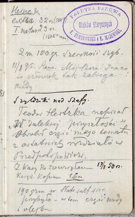 Notes nr 48 z wpisami odręcznymi  Erazma Majewskiego z okresu 08.08.1895 r.-06.03.1896 r.  strona...