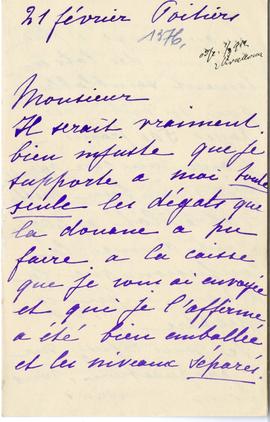 List od G. de Maret do Erazma Majewskiego (rękopis)  strona 1