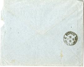 Koperta zaadresowana przez Jana Lesieckiego do Erazma Majewskiego (stempel)  strona 2 (rewers)