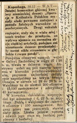 Notatnik nr 80 z odręcznymi notatkami Erazma Majewskiego z okresu od 26.12 1914 r. do 11.02.1915 ...