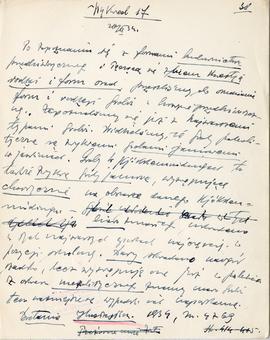 Rękopis sześćdziesięciu ośmiu wykładów Józefa Żurowskiego pt. "Sztuka Podyluwialna" z r...