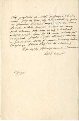 List od Ludwika Licińskiego do Erazma Majewskiego z dnia 13.10.1904 r. (rękopis)  strona 3