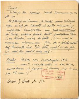 Brulion Józefa Żurowskiego zawierający zbiór luźnych kartek z notatkami w języku polskim i niemie...