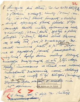 Fragment rękopisu-brudnopisu artykułu Józefa Żurowskiego na temat ozdób  strona 1: "5. Nausz...