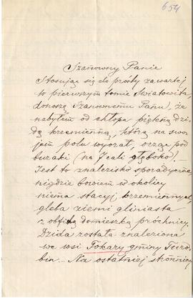 List od Feliksa Grodzkiego do Erazma Majewskiego (rękopis)  strona 1