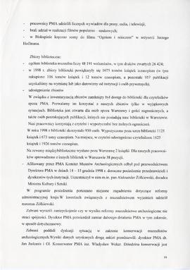 Państwowe Muzeum Archeologiczne w Warszawie. Sprawozdanie z działalności w roku 1998. Maszynopis...