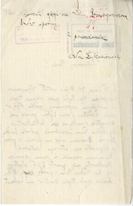 Rękopis listu Adama Łukasiewicza do Józefa Żurowskiego z dnia 23.11.1925 r.  strona 2