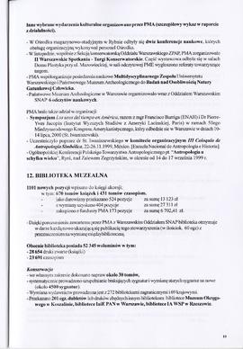 Państwowe Muzeum Archeologiczne w Warszawie. Sprawozdanie z działalności w roku 1999. Maszynopis...