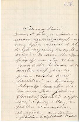 List od Feliksa Grodzkiego do Erazma Majewskiego (rękopis)  strona 1