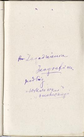Notes nr 1 z okresu 29.06.1873 r.-24.09.1874 r.  Notatka odręczna Erazma Majewskiego: "Zagad...