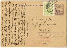 Kartka pocztowa z rękopisem listu Romana Jakimowicza do Józefa Żurowskiego z dnia 10.06.1928 r.  ...