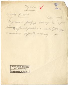 Rękopis notatek Józefa Żurowskiego pt. "Materjały do Sprawozdań" z 1924 r.  strona 5: &...